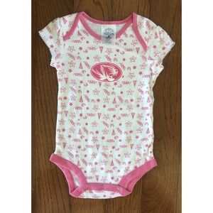 Missouri  Tigers Rivalry Threads Baby Girl Bodysuit 6-9 Months Pink White